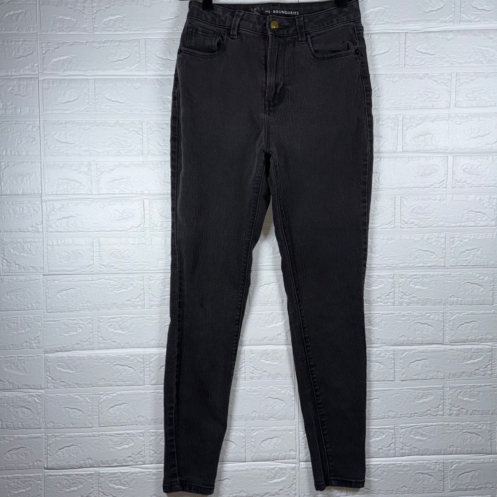 No Boundaries Skinny Jeans Womens Size 7 Black High Rise Stretch Faded Denim